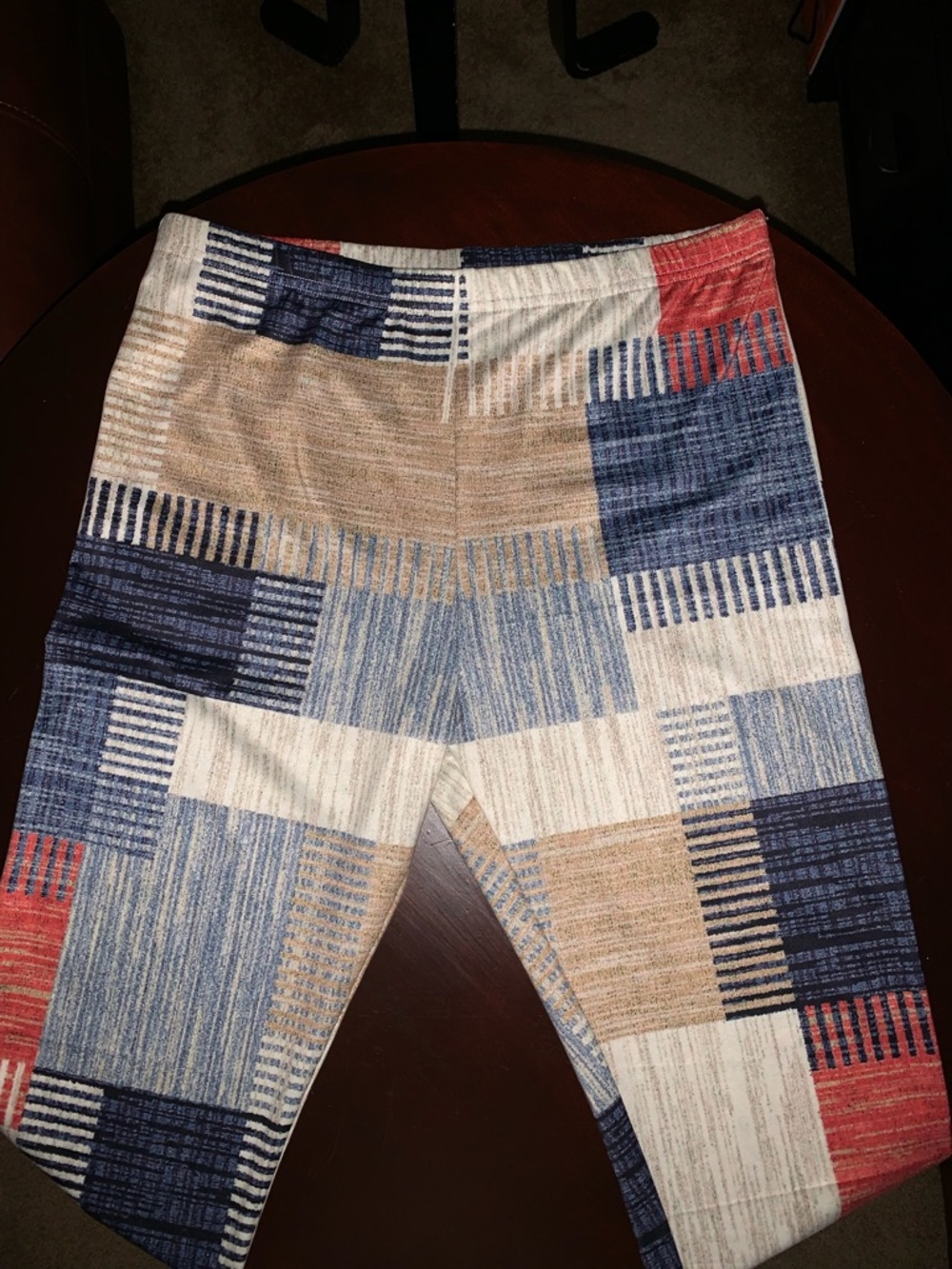 Fashion Patchwork Pattern Stretch Pants/Leggings L NWOT
